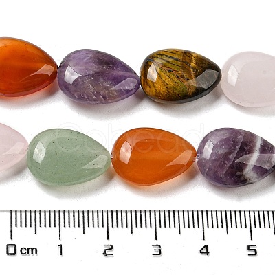 Natural Amethyst & Rose Quartz & Red Agate & Green Aventurine & Tiger Eye Beads Strands G-L242-14-1