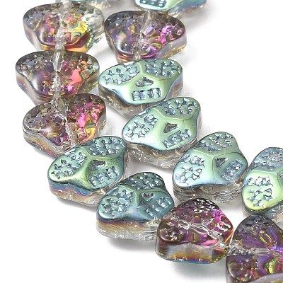 Transparent Electroplate Glass Beads Strands EGLA-F158-HP02-A-1
