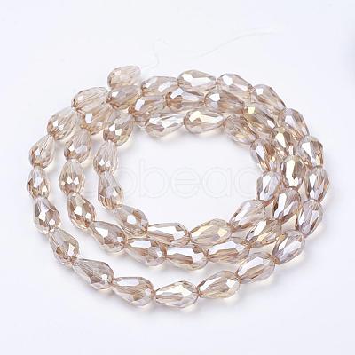 Electroplate Glass Beads Strands EGLA-D015-15x10mm-25-1
