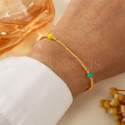 1Pc Bohemian Glass Seed Beads Stretch Bracelet for Women LN2670-2-1