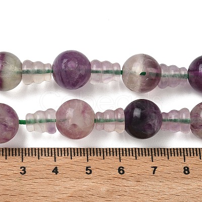 Natural Fluorite 3-Hole Guru Beads Strands G-H064-E10-01-1