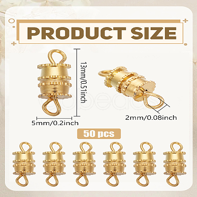 50Pcs Brass Screw Clasps KK-LP0001-95-1