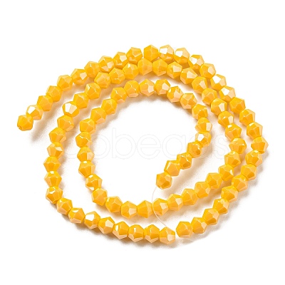 Opaque Solid Color Electroplate Glass Beads Strands GLAA-F029-P4mm-C04-1