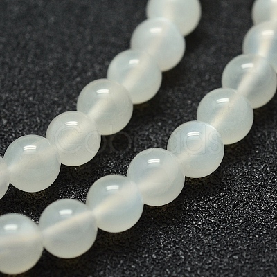 Natural White Moonstone Bead Strands G-G733-6mm-1