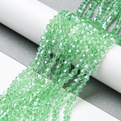 Transparent Electroplate Glass Beads Strands LS-EGLA-A039-T4mm-A24-1