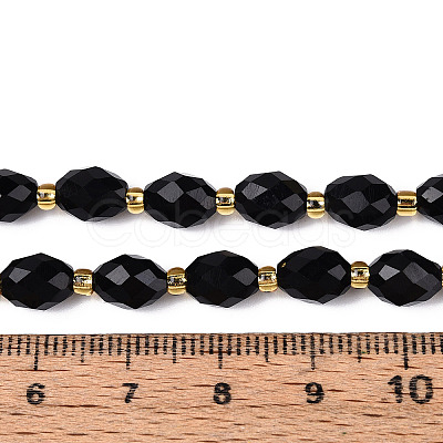 Natural Black Obsidian Beads Strands G-N342-53-8x6-01-1