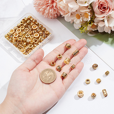 80Pcs 8 Styles Tibetan Style European Beads DIY-NB0012-43F-1