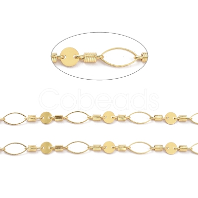 Brass Flat Sequin Chains CHC-D028-07G-1