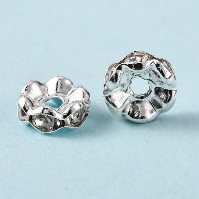 Brass Rhinestone Spacer Beads X-RB-A006-8MM-S-1