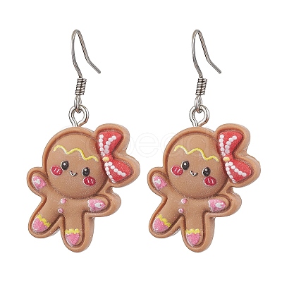Christmas Resin Dangle Earrings EJEW-JE06089-1