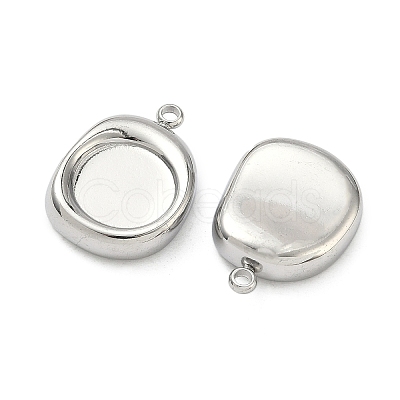 304 Stainless Steel Pendant Cabochon Settings STAS-C167-07C-P-1