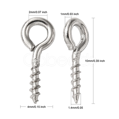 Tarnish Resistant 304 Stainless Steel Screw Eye Pin Peg Bails X-STAS-L234-165C-P-1