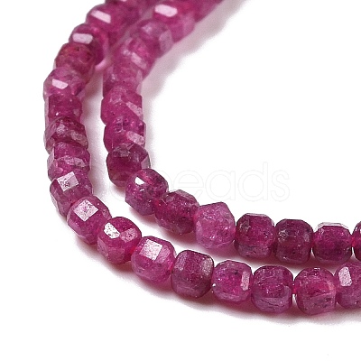 Lab Grown Red Corundum Beads Strands LS-G-C009-B13-1-1