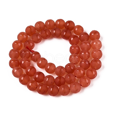 Frosted Natural White Jade Beads Strands G-T138-8mm-209G-1