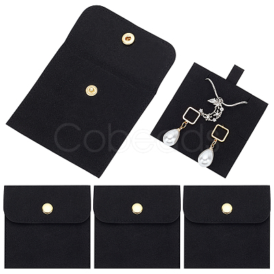 4 Sets Square Microfiber Packing Button Bags ABAG-WR0001-09C-1