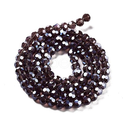Electroplate Transparent Glass Beads Strands EGLA-A035-T6mm-A13-1