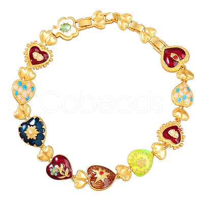 Alloy Enamel Link Necklaces FS-WGF424C-01-1