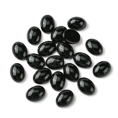 Synthetic Black Stone Cabochons G-A094-01B-38-1