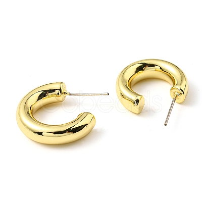 Brass Stud Earrings EJEW-F244-02G-1