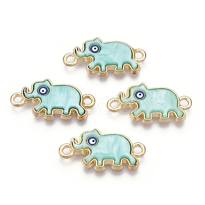 Alloy Enamel Elephant Connector Charms ENAM-A139-07G-05-1