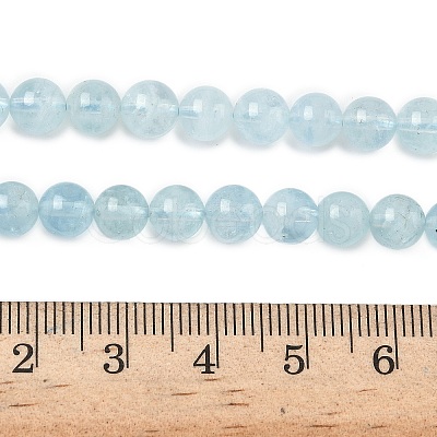 Natural Aquamarine Beads Strands G-D334-A01-6mm-1