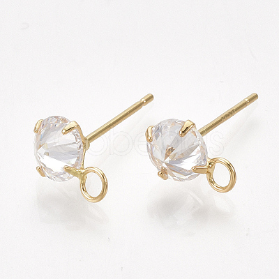Brass Stud Earring Findings X-KK-T035-123G-1