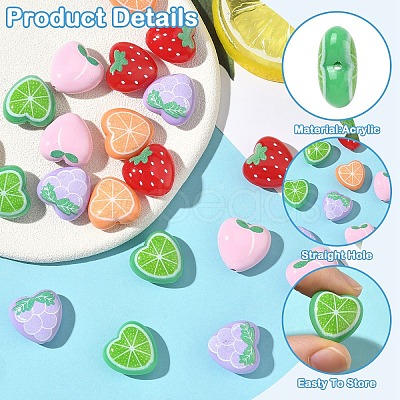 20Pcs 5 Styles Opaque Acrylic Beads MACR-YW0004-47-1