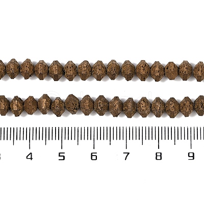 Electroplated Natural Lava Rock Beads Strands G-A234-F02-01B-1