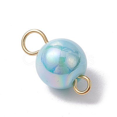 AB Color Plated Opaque Acrylic Round Connector Charms PALLOY-JF03543-01-1