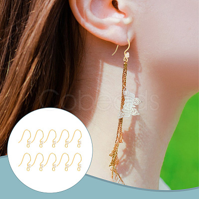 10Pcs 925 Sterling Silver with Clear Cubic Zirconia Earring Hooks FIND-GO0002-58-1