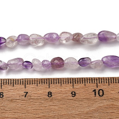 Natural Purple Rutilated Quartz Beads Strands G-I389-A29-1