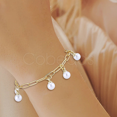 100Pcs ABS Plastic Imitation Pearl Pendants SACR-BM0001-01-1