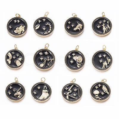 Brass Micro Pave Cubic Zirconia Pendants ZIRC-L083-013B-G-1