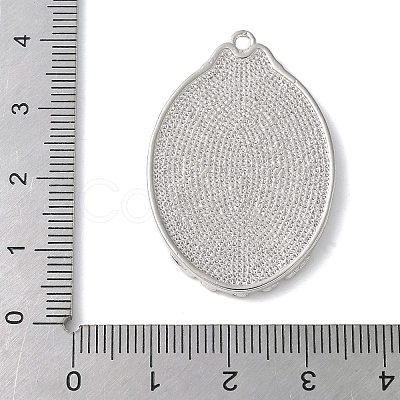 Brass Brass Pendant Cabochon Settings KK-V005-02P-02-1