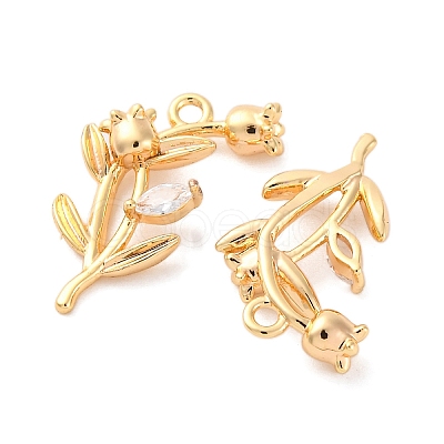 Brass Rhinestone Pendants KK-E793-15G-1