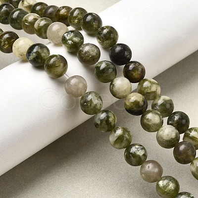 Natural Green Lepidolite Beads Strands G-K350-C01-8mm-1