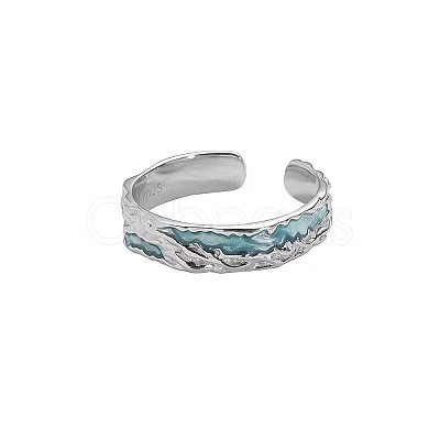 Textured Alloy & Enamel Cuff Rings FS-WG16B81-03-1