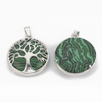 Synthetic Malachite Pendants G-S292-10A-P-1