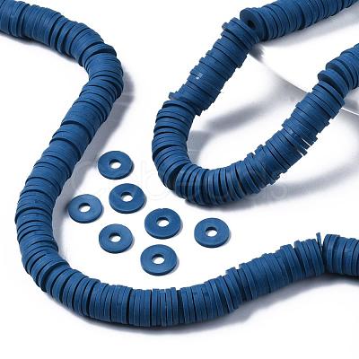Flat Round Handmade Polymer Clay Beads CLAY-R067-10mm-44-1