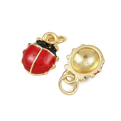Brass Enamel Charms KK-L241-09G-1