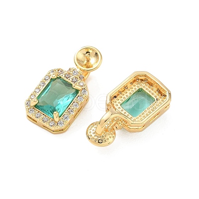 Brass Micro Pave Cubic Zirconia Pendants Settings KK-C172-23G-1