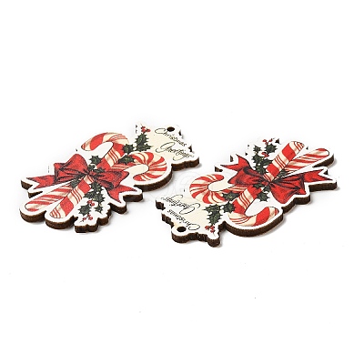Single Face Printed Wood Big Pendants WOOD-D025-06-1