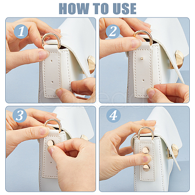 6 Bags 6 Styles Alloy D Ring Clasps with PU Leather Tab FIND-FH0017-23-1
