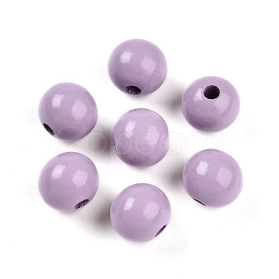 Painted Natural Wood Beads X-WOOD-A018-16mm-09-1