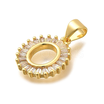 Rack Plating Brass Micro Pave Cubic Zirconia Pendants KK-L226-100G-O-1