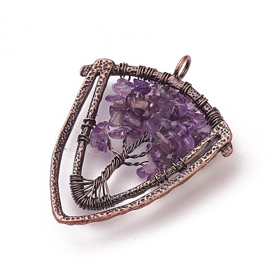 Natural Amethyst Chip Big Pendants G-F650-B04-1