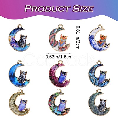 45Pcs 9 Colors Alloy Printed Pendants FIND-SZ0003-50-1