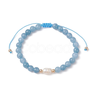 Natural Mixed Gemstone & Pearl Braided Bead Bracelets BJEW-JB09719-1