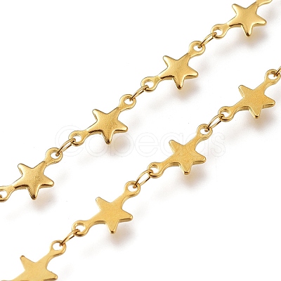 304 Stainless Steel Star Link Chains CHS-M003-06G-1