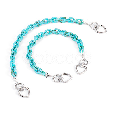2Pcs Acrylic Link Bag Extender Chains HJEW-TAC0142-1